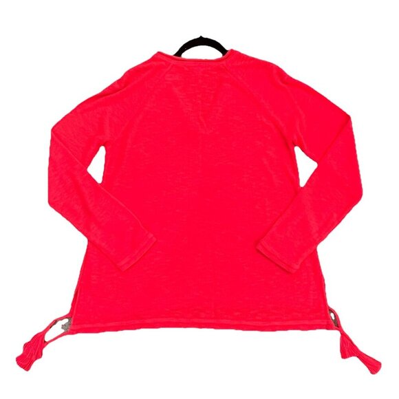 Lilly Pulitzer Women’s Jody V-neck Sweater Size Large Tassels Spicy Coral - Picture 2 of 7